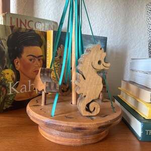 Flying Seahorse Blue Mobile Sea Shore Decor Colombia Fair Trade Hand Painted